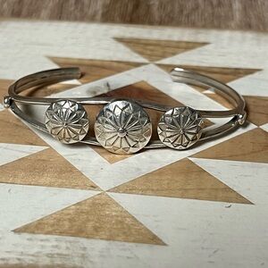 Vintage Native 925 Silver Signed cuff